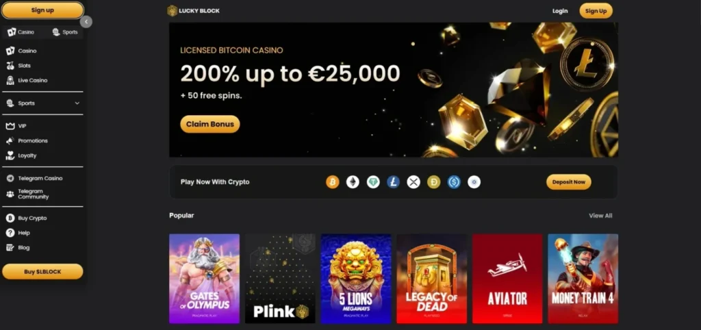 Lucky Block - Casino Online Cripto Con Programa VIP y Sportsbook